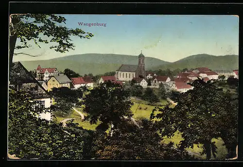 AK Wangenburg, Ortsansicht mit Kirche