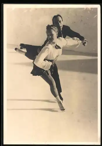 Fotografie Emil Meerkämper, Davos, Eiskunstlauf - Maxi Herber &Ernst Baier mehrfache Deutsche Meister im Paarlauf