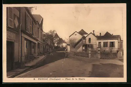 AK Payzac, Place de la Mairie