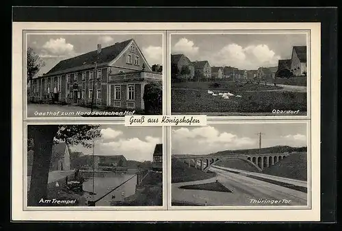 AK Königshofen, Autobahn Thüringer Tor, Gasthof zum Norddeutschen Hof, Oberdorf