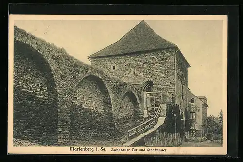 AK Marienberg i. Sa., Zschopauer Tor und Stadtmauer