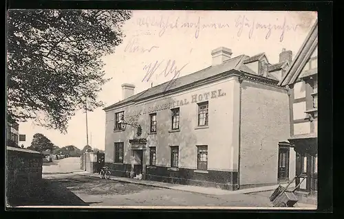 AK Mittelebersbach, Family & Commercial Hotel mit Strasse