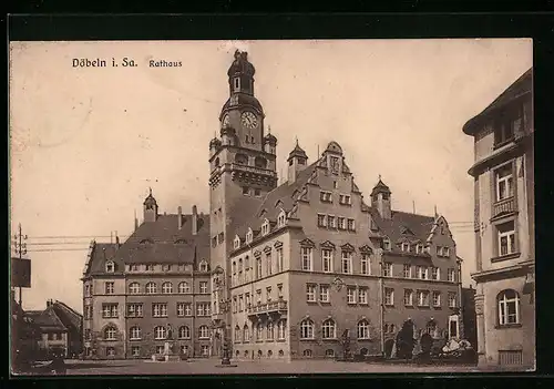 AK Döbeln i. Sa., am Rathaus