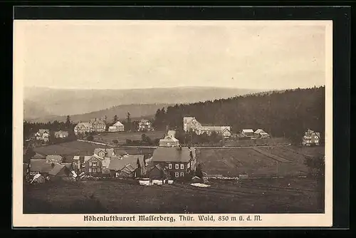 AK Masserberg /Thür. Wald, Ortsansicht aus der Vogelschau