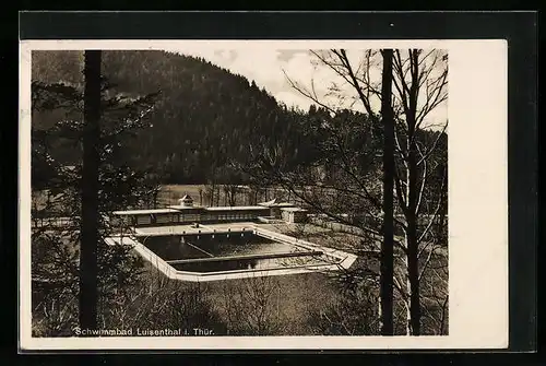 AK Luisenthal i. Thür., Blick auf das Schwimmbad