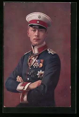 AK Portrait des Kronprinzen Wilhelm von Preussen als junger Mann