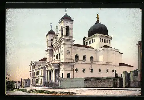 AK Sao Paulo, Kathedrale mit Strasse