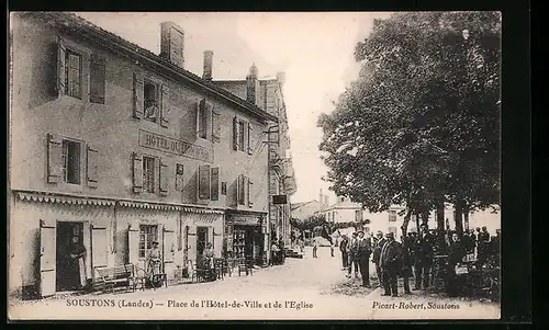 AK Soustons, Place de l`Hotel-de-Ville et de l`Eglise