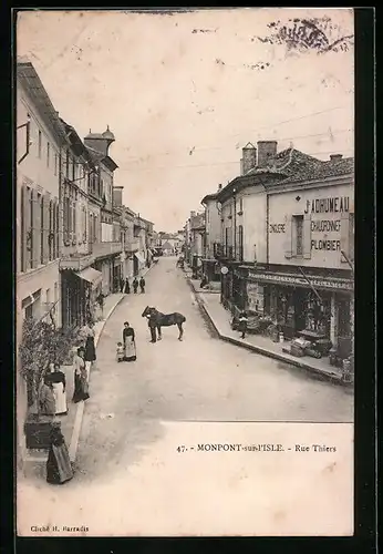 AK Monpont-sur-l`Isle, Rue Thiers