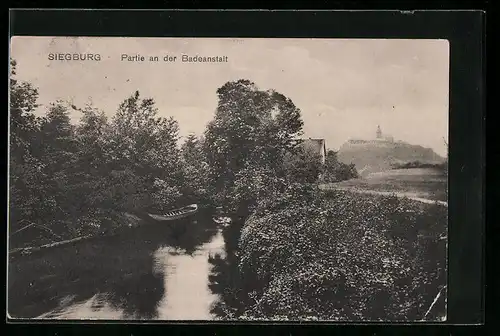 AK Siegburg, Partie an der Badeanstalt