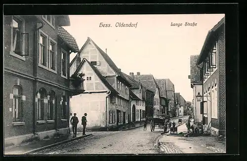 AK Hess. Oldendorf, Blick in die Lange Strasse