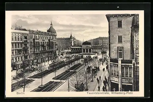 AK Berlin, Tauentzienstrasse, Wittenberg-Platz, Strassenbahn