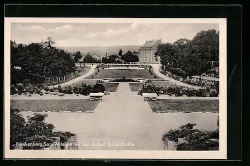 AK Frankenberg / Sa., Anlagen an der August-Bebel-Strasse