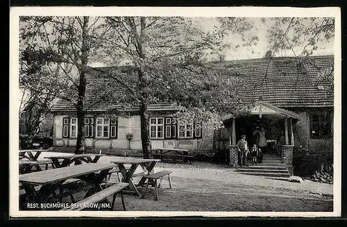 AK Lagow /N.-M., Restaurant Buchmühle von R. Ost