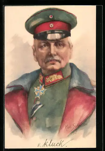 Künstler-AK Rudolf Schneider: Heerführer v. Kluck in Uniform