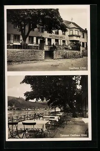 AK Cattenes a. d. Mosel, Gasthaus Gries, Terrasse