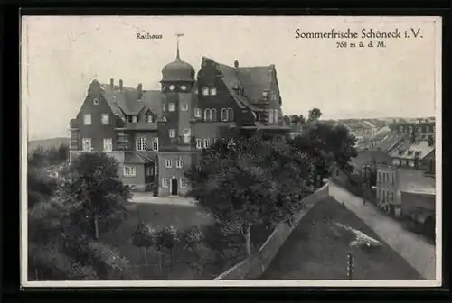 AK Schöneck i. V., Blick auf das Rathaus