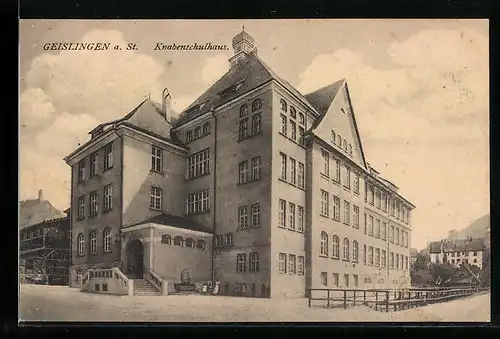 AK Geislingen a. St., Blick zum Knabenschulhaus