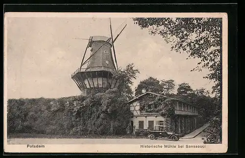 AK Potsdam, Historische Windmühle bei Sanssouci