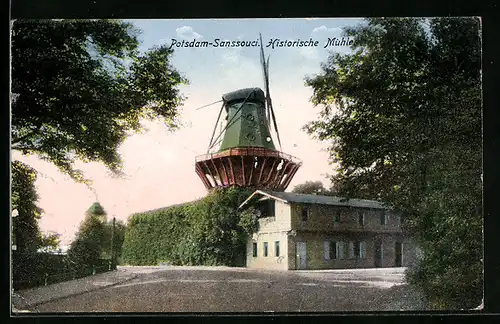 AK Potsdam, Sanssouci, Historische Windmühle