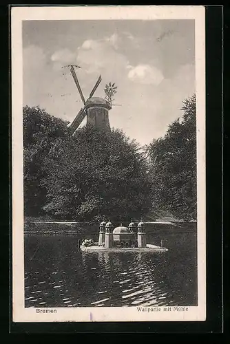 AK Bremen, Wallpartie mit Windmühle