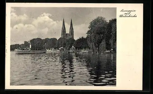 AK Neuruppin, Panorama mit Klosterkirche