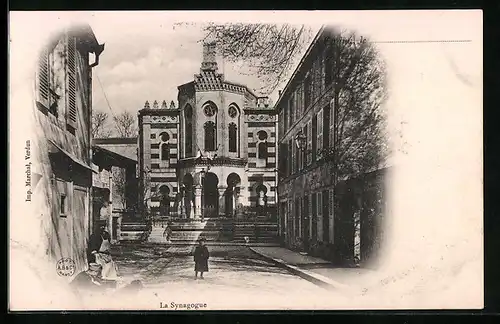 AK Verdun, Strassenpartie mit Synagoge