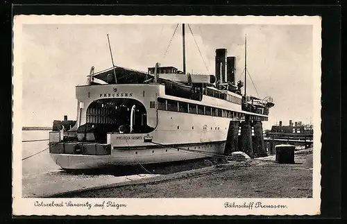 AK Sassnitz auf Rügen, Fährschiff Preussen