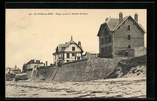 AK Saint-Pair-sur-Mer, Plage prise du Rocher St-Gaud