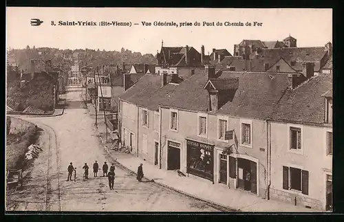 AK Saint-Yrieix, Vue Générale, prise du Pont du Chemin de Fer