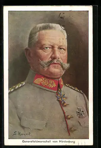 Künstler-AK Generalfeldmarschall Paul von Hindenburg