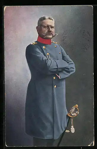Künstler-AK Generalfeldmarschall von Hindenburg in Uniform
