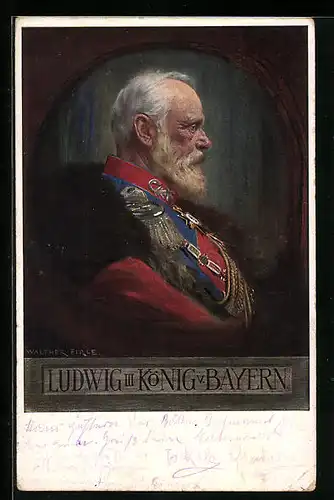 Künstler-AK König Ludwig III. von Bayern in Uniform