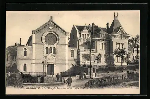 AK Biarritz, Le Temple Israélite et la Villa Claisse