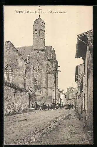 AK Loudun, Rue et Eglise du Martray