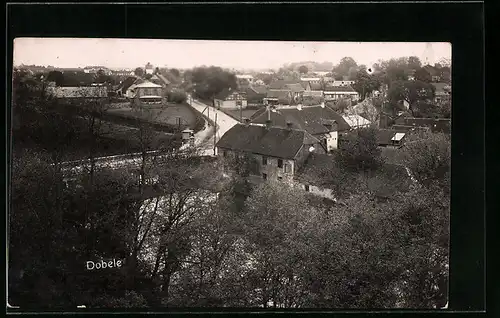 AK Dobele, Teilansicht mit Brücke