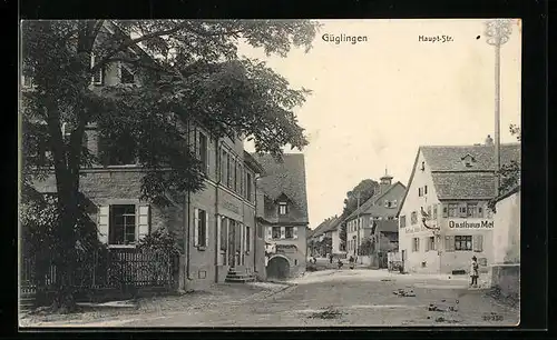 AK Güglingen, Haupt-Strasse mit Gasthaus