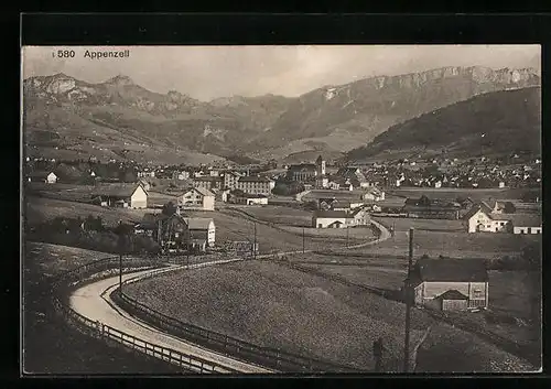 AK Appenzell, Ortsansicht mit Kirche