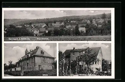 AK Bermbach ü. Weilburg, Handlung Otto Volz, Schule, Gesamtansicht