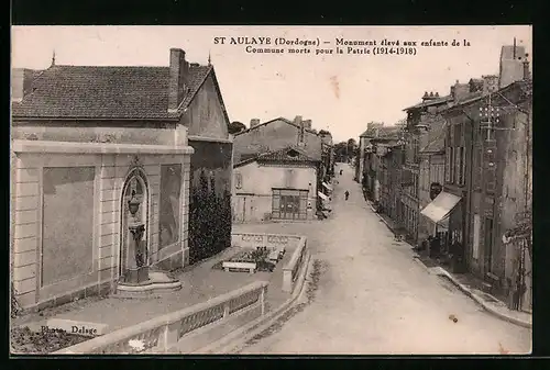 AK St-Aulaye, Monument élevé aux enfante de la Commune morts pour la Patrie 1914-1918