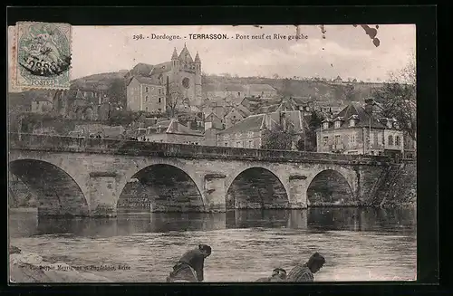 AK Terrasson, Pont neuf en Rive gauche