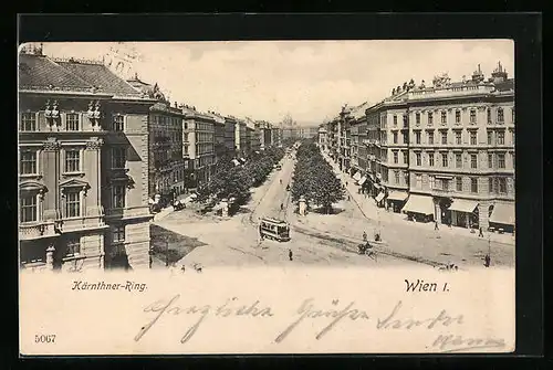 AK Wien, Strassenbahnen auf dem Kärntnerring