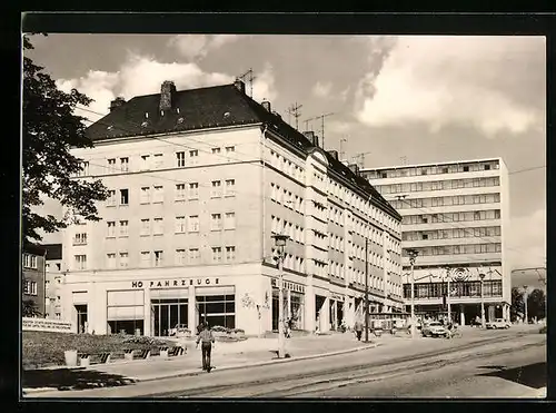 AK Plauen / Vogtl., Bahnhofstrasse mit Kopfhaus