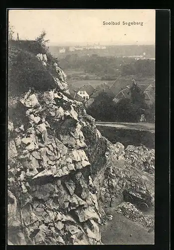 AK Bad Segeberg, Kalkberg und Ortsansicht aus der Vogelschau, Steinbruch