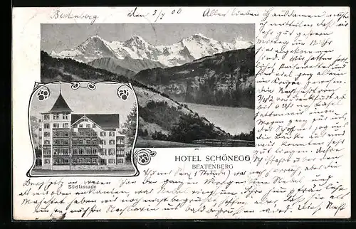 AK Beatenberg, Hotel Schönegg, Südfassade
