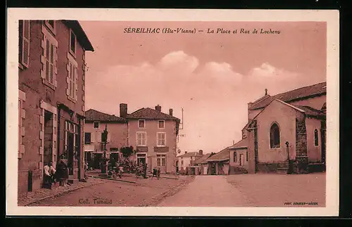 AK Séreilhac, La Place et Rue de Locheny