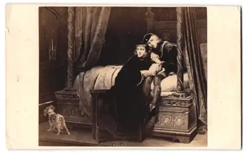 Fotografie Goupil & Cie., Paris, Gemälde im Musée de Montmartre, Liebspaar im Bett aneinander gekuschelt