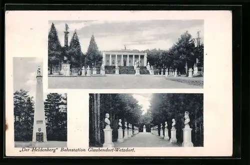 AK Glaubendorf-Wetzdorf, Walhalla auf dem Heldenberg, Denkmal, Habsburgerallee