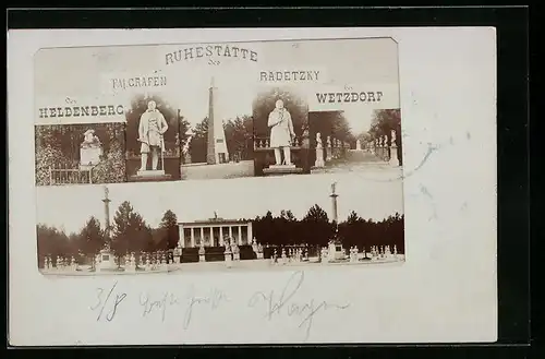 AK Wetzdorf, Grabmal des F. M. Grafen Radetzky am Heldenberg, Walhalla, Habsburgerallee