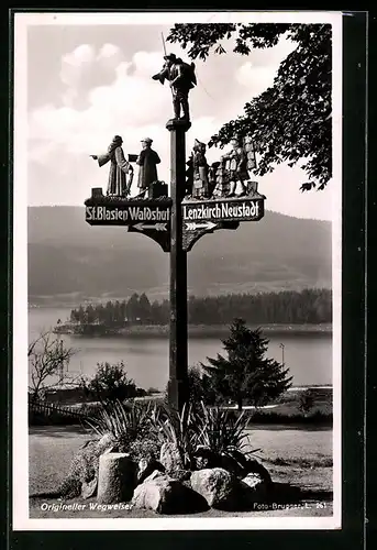 AK Lenzkirch, Wegweiser St. Blasien Waldshut & Lenzkirch Neustadt